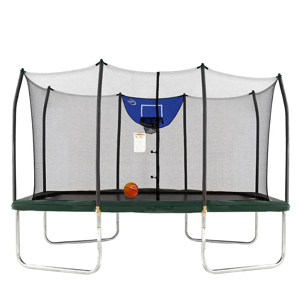 14'x8' Trampoline with Enclosure Net and Basketball Game