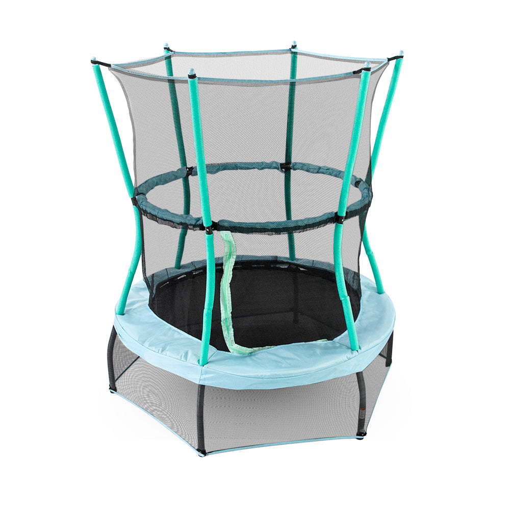 Classic Blue Round Mini Trampoline with Enclosure