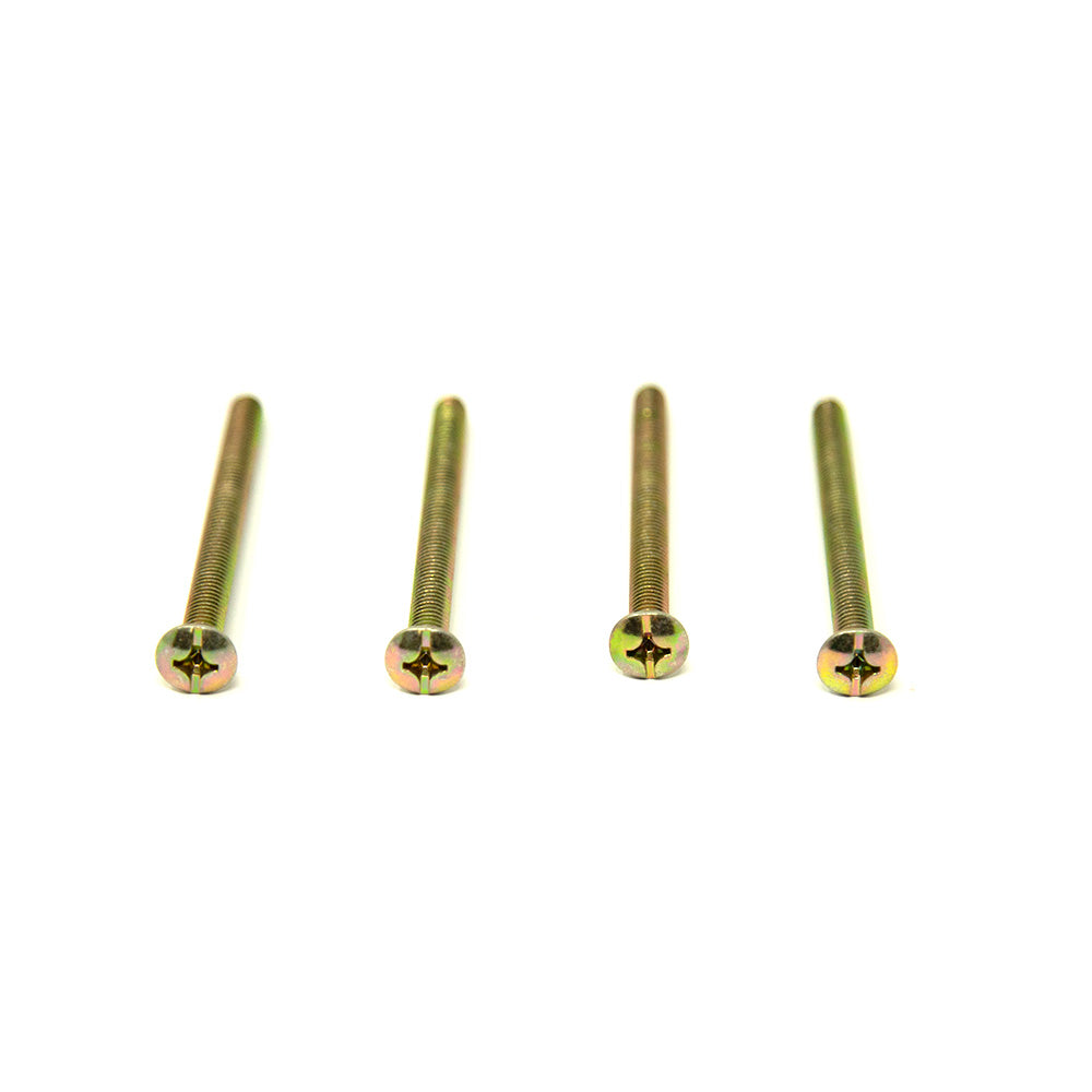 Four bolts lying in a row.