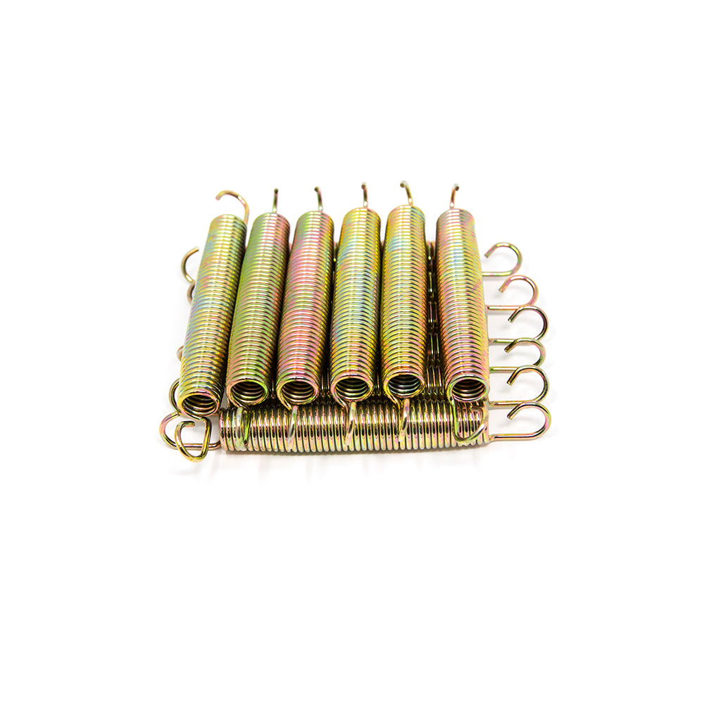7.5 inch long springs made out of rust-resistant galvanized steel.