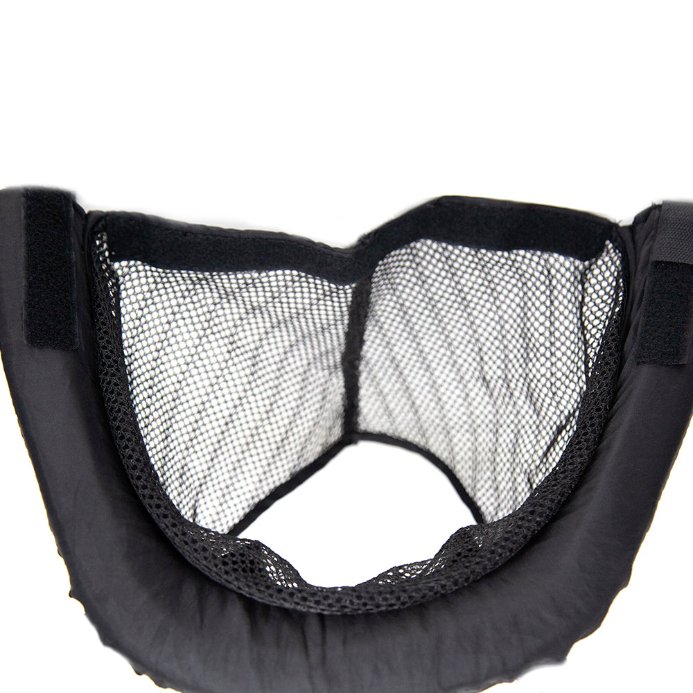 View of the basketball rim and net from above.