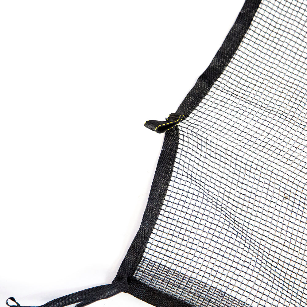 Close-up shot of a loop on the side of the net.