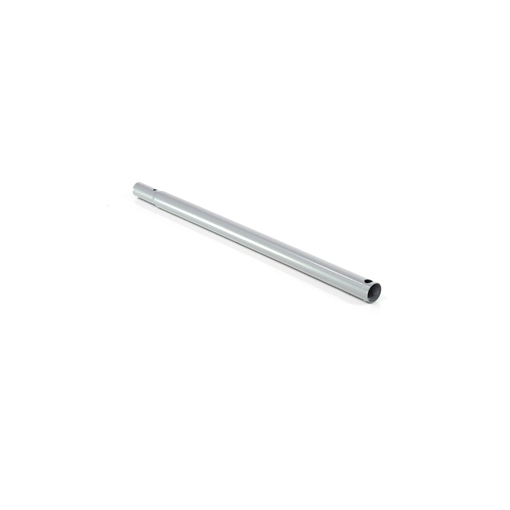 Short vertical tube turned diagonally, so part of the inside can be seen.