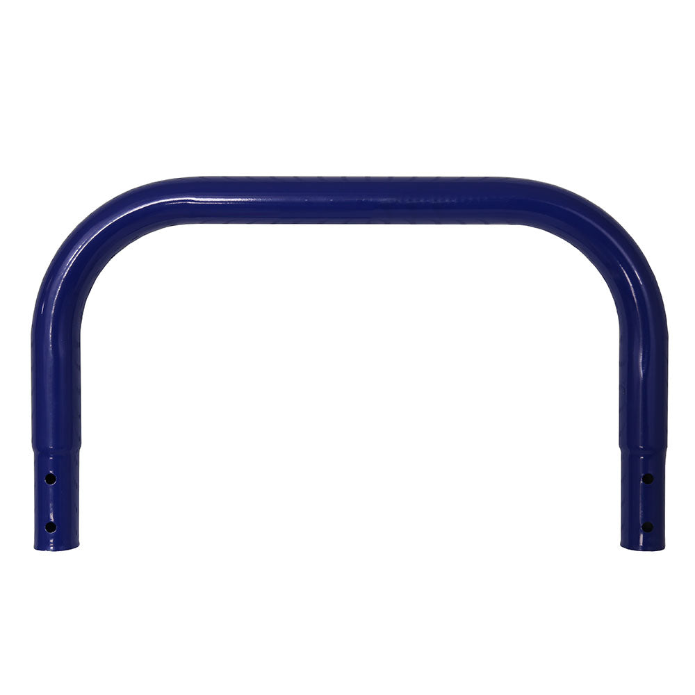 Blue U-Tube made from powder-coated steel.