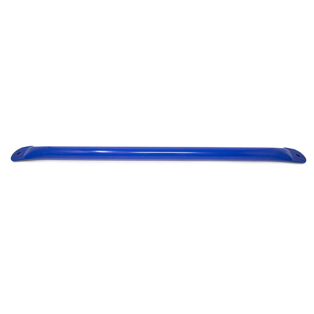 Short blue tube constructed from powder-coated steel.