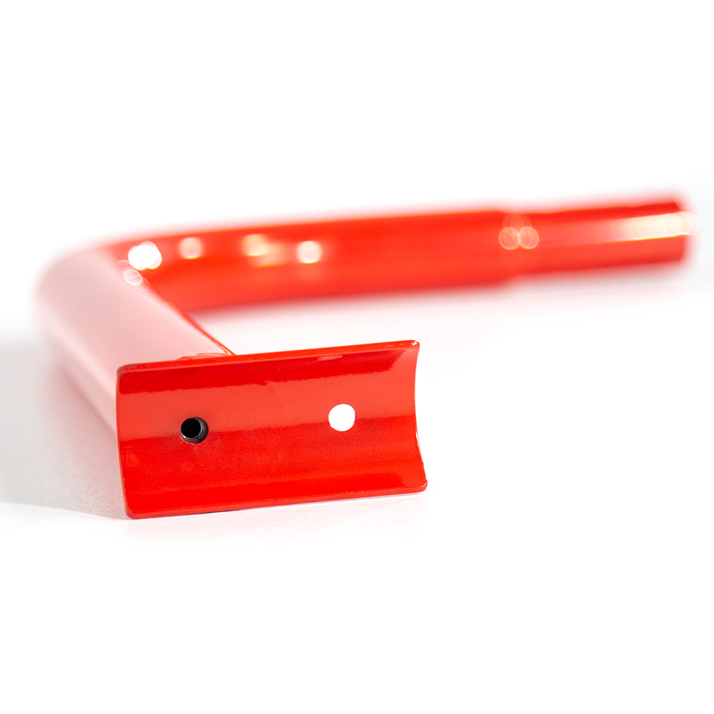 The end piece of the frame tube has two holes in it.