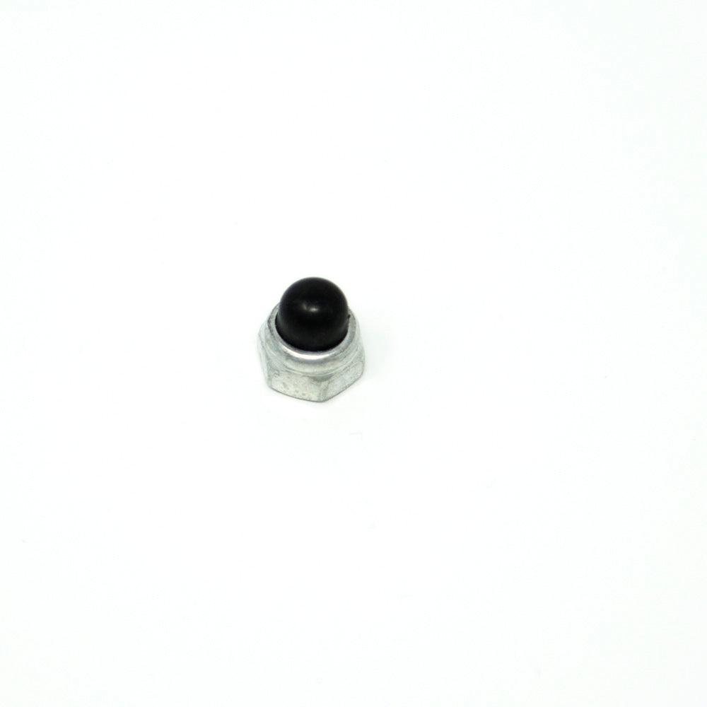 Nut with black cap on it.