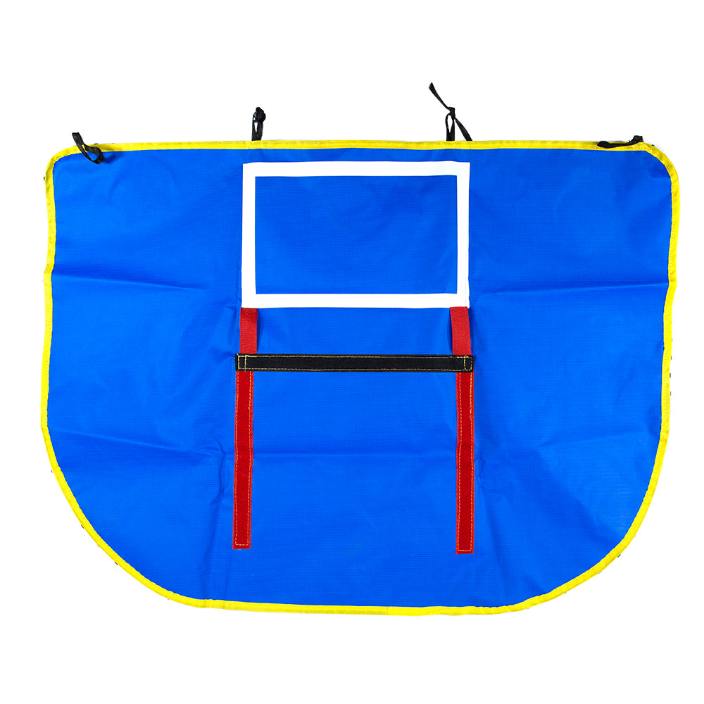 Backboard for the trampoline basketball hoop accessory.