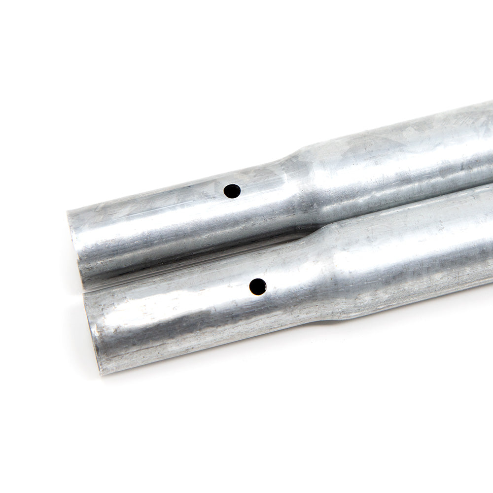 Close-up view of the hole at the end of the straight tubes.