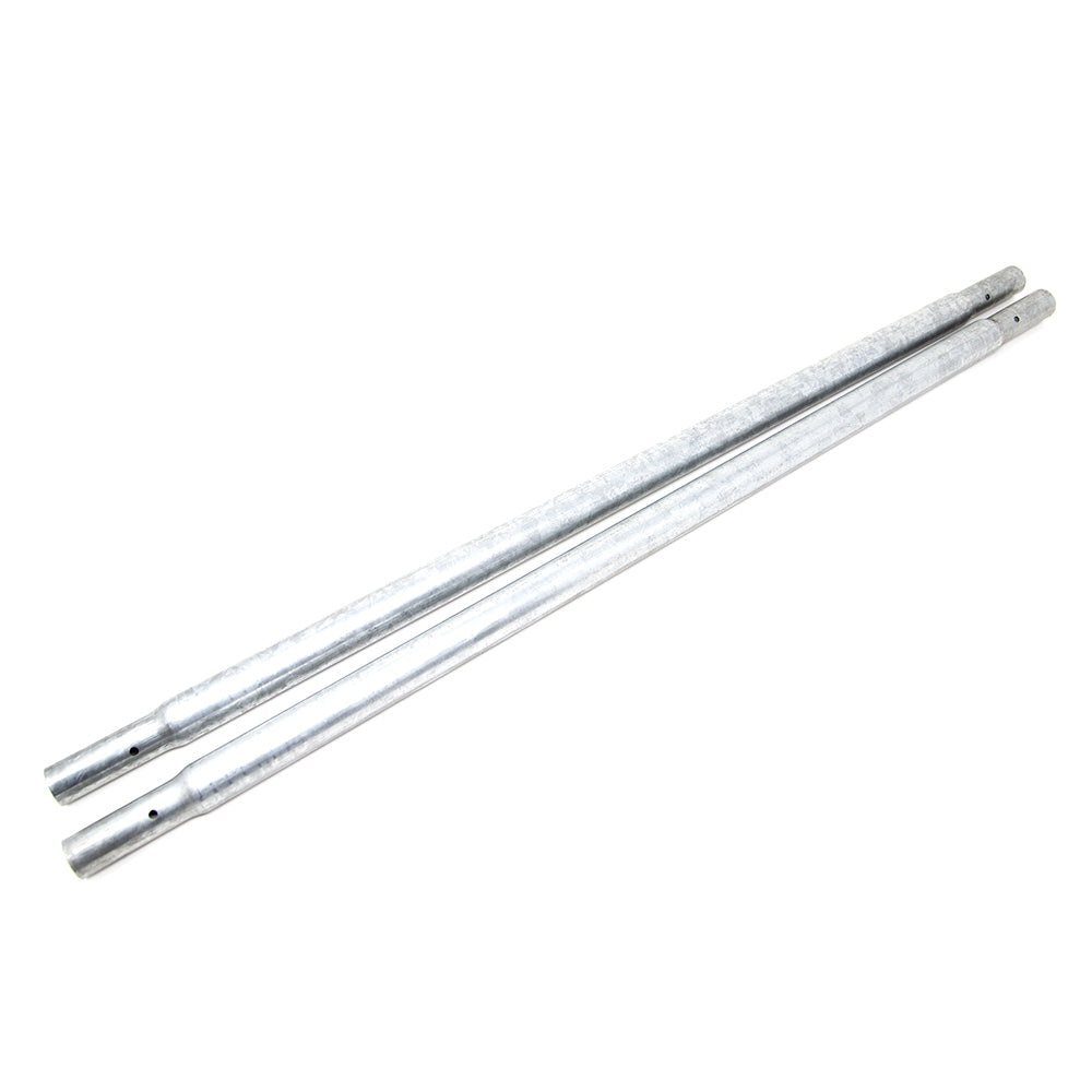 Two straight tubes lying next to each other.