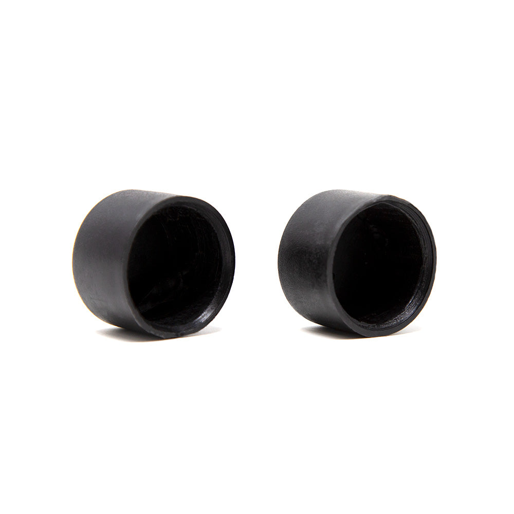 Tube caps facing out so the inside can be seen.