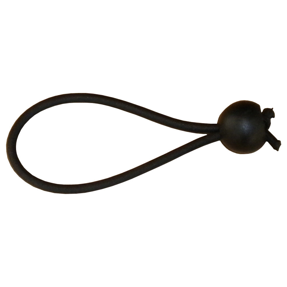 Black elastic cord comes with a black ball to help secure it on the mini trampoline.