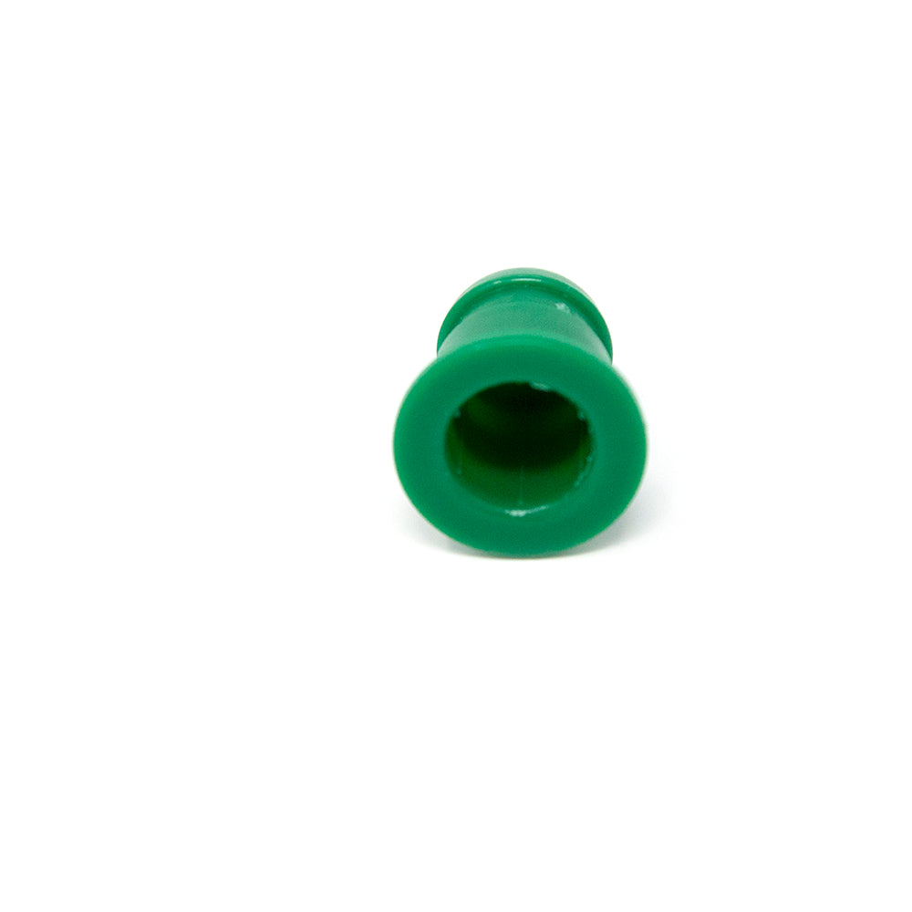 Close-up on the inside of green pole cap.