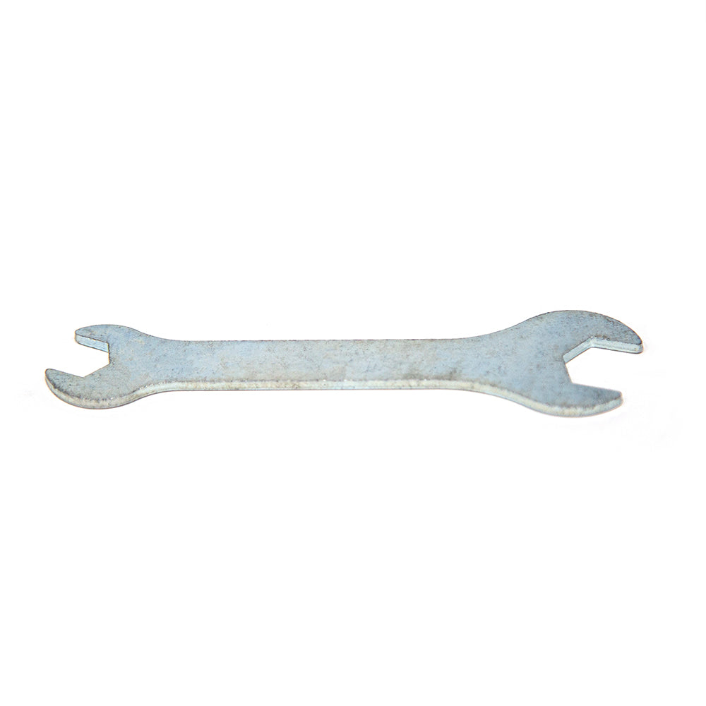 A double-sided wrench, with one side larger than the other.