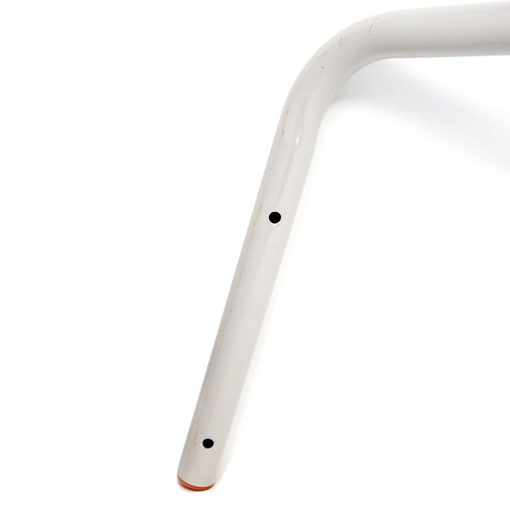 White leg made from powder-coated steel.