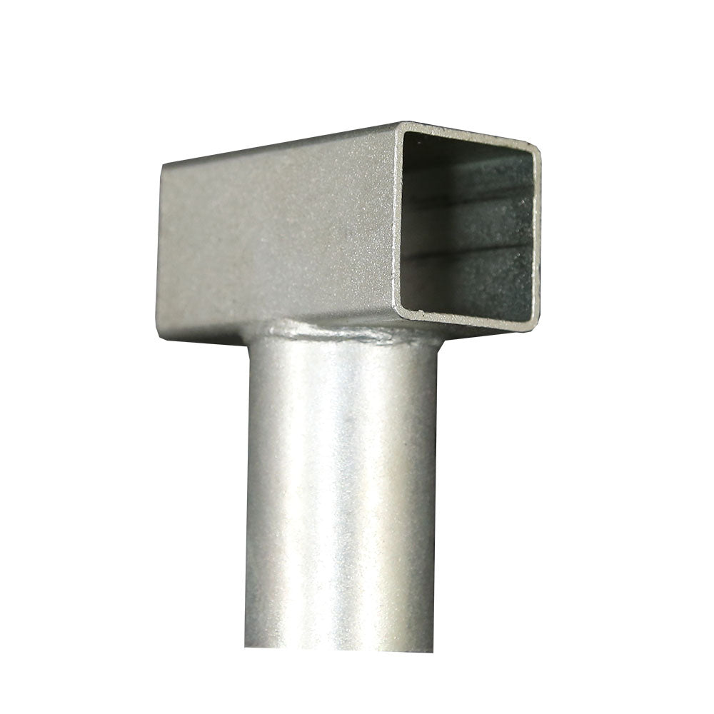 Galvanized steel T-joint.