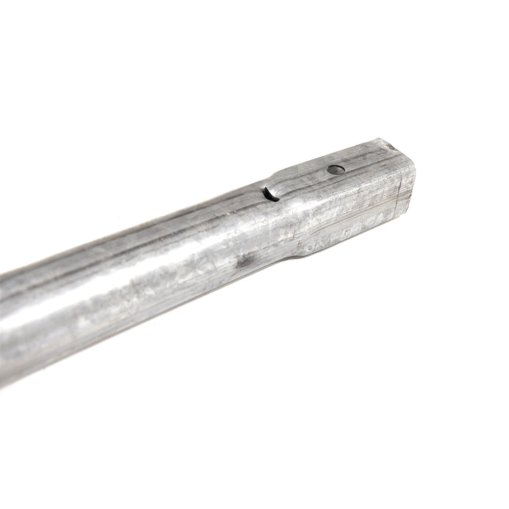 Close-up view of the main frame top tube #1 to show the galvanized steel.