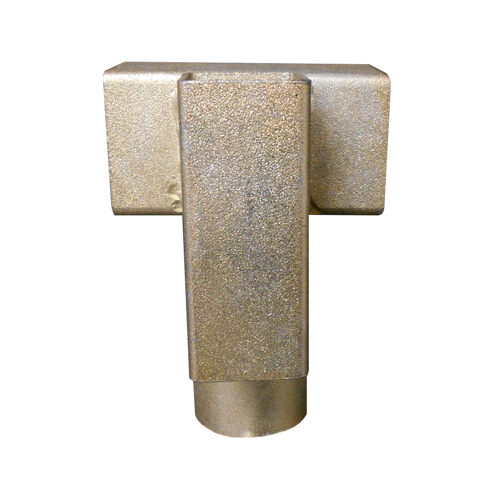 Rust-resistant T-socket compatible with some 16-foot round trampolines.
