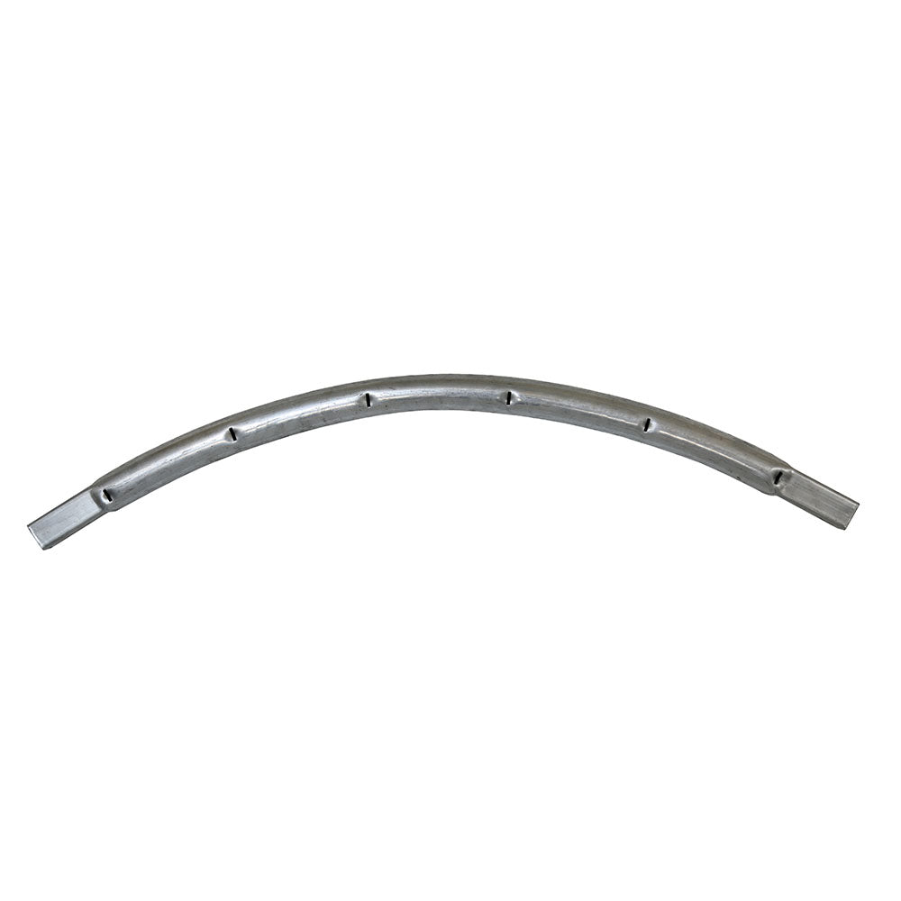 Corner tube for the main frame of a 13-foot square trampoline.