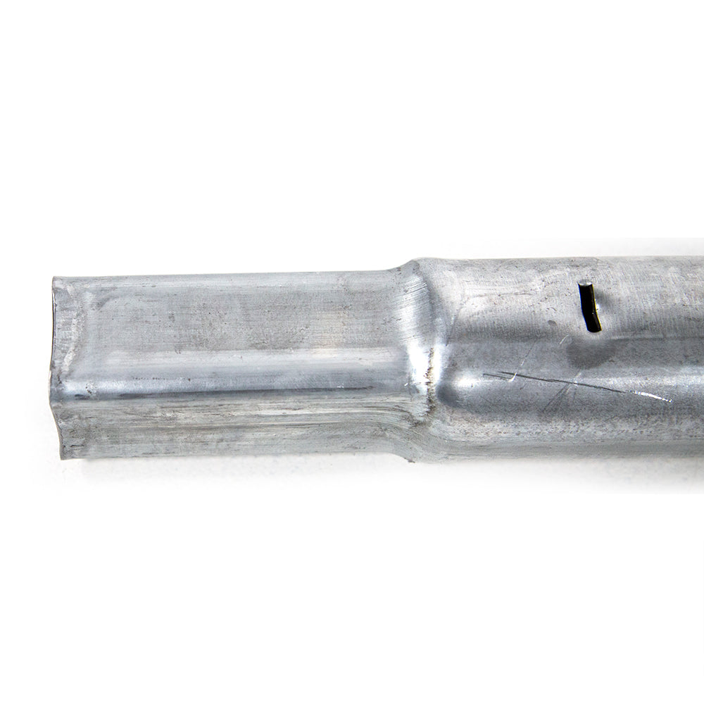 Squared end of the main frame corner tube.