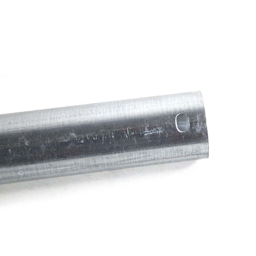 Rounded end with holes to connect with other parts of enclosure system.