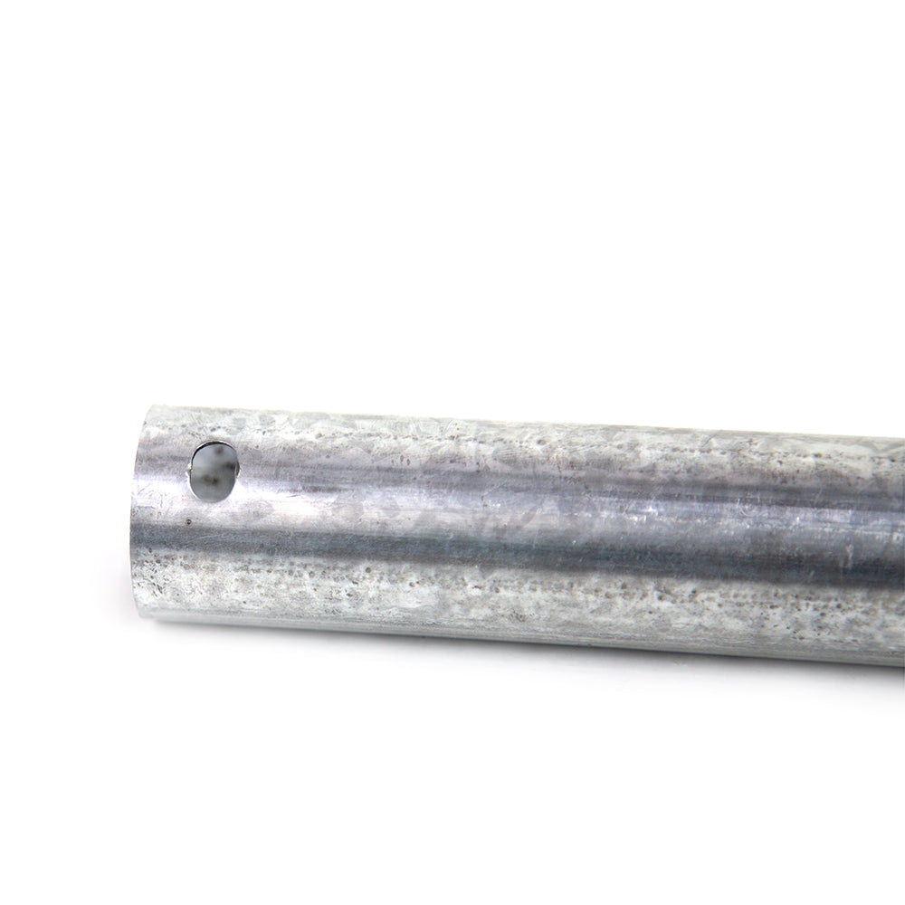 Close-up view of a hole on one side of the leg extension.