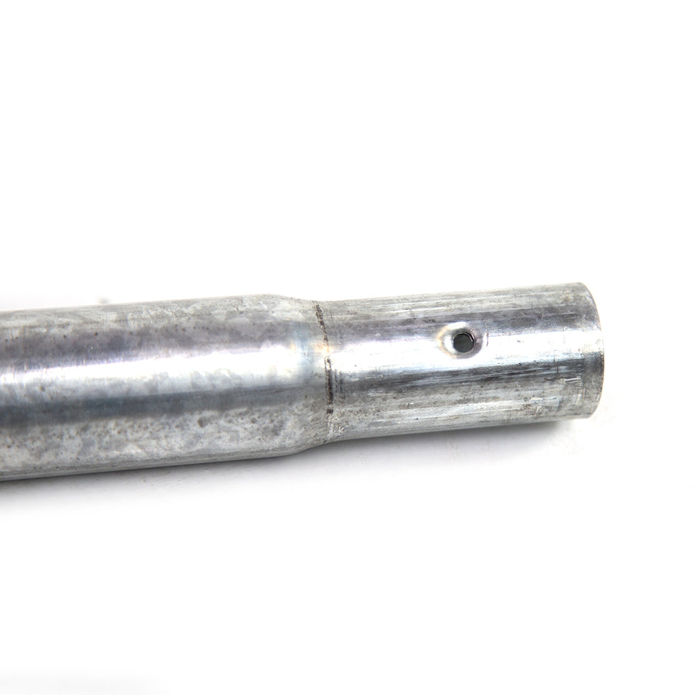 Close-up view of the side of the leg extension that gets inserted into another part.