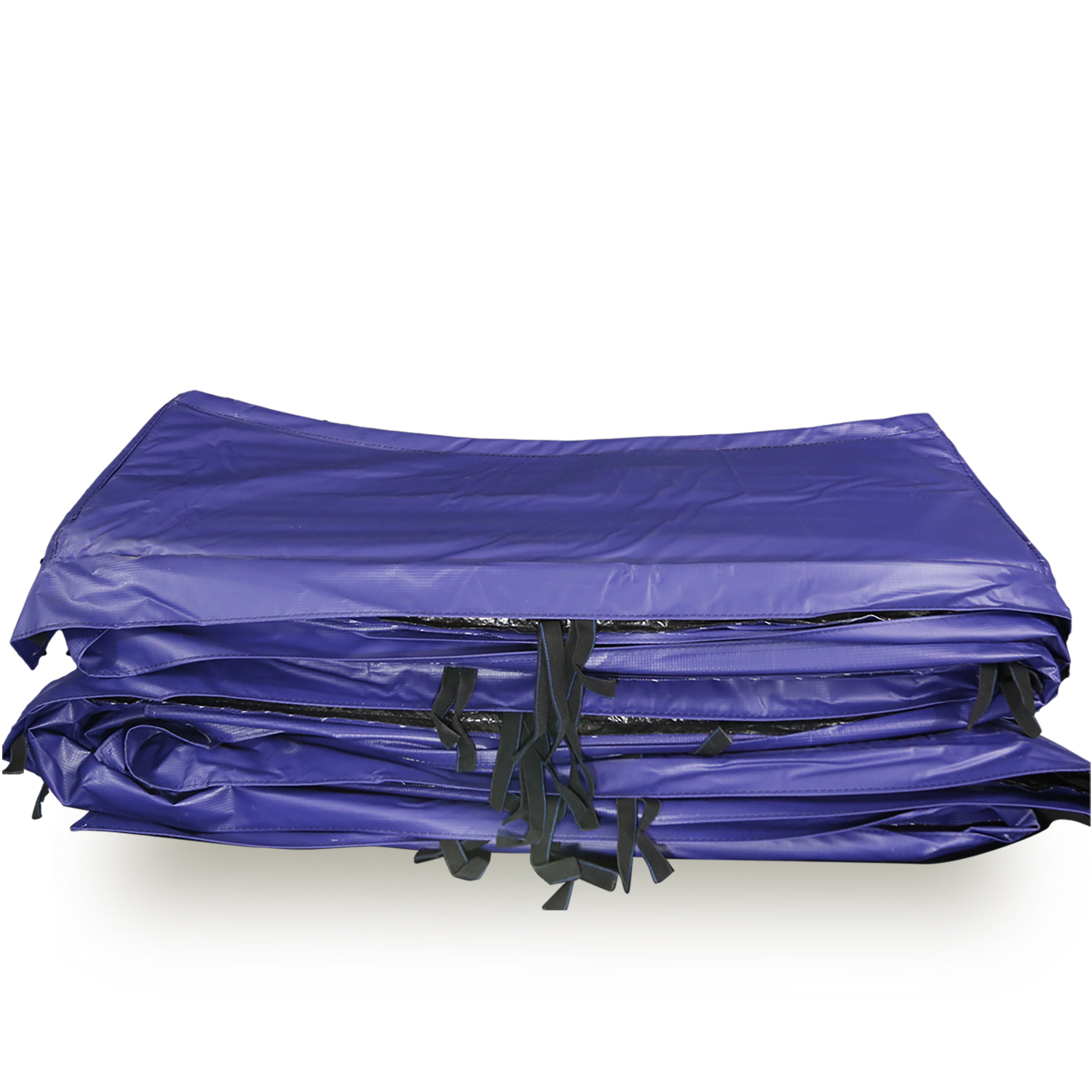 Folded UV-resistant spring pad designed for a 14-foot square trampoline. 
