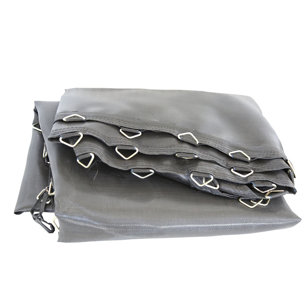 12-foot square trampoline jump mat folded multiple times.