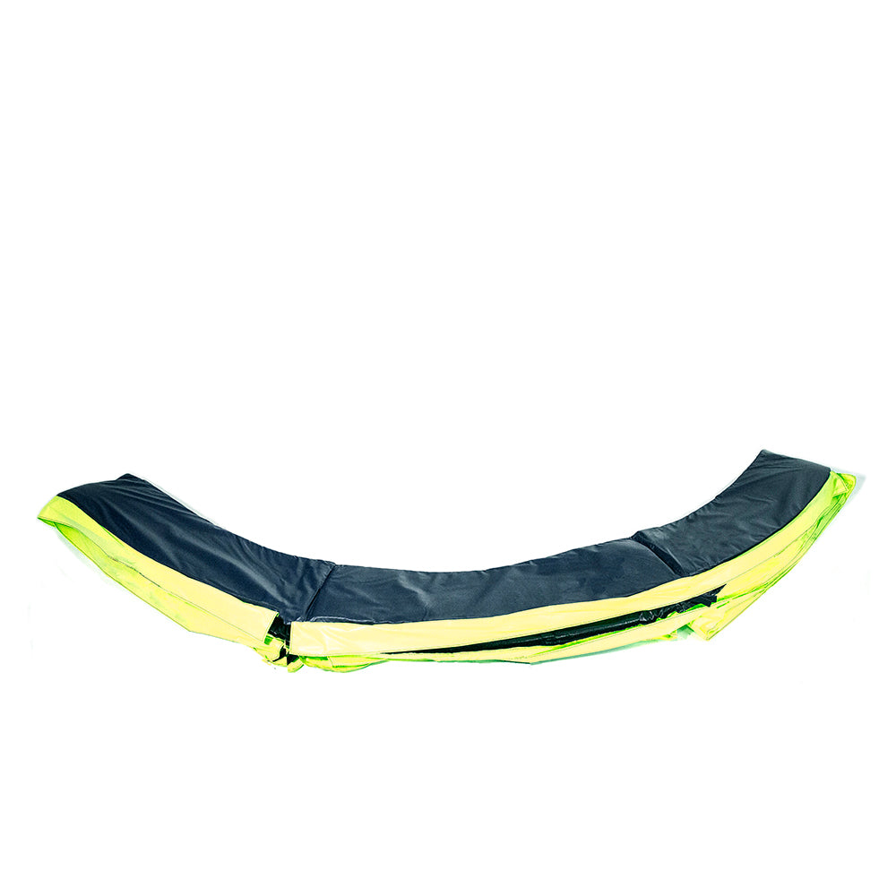 The spring pad features two colors: navy and lime green.