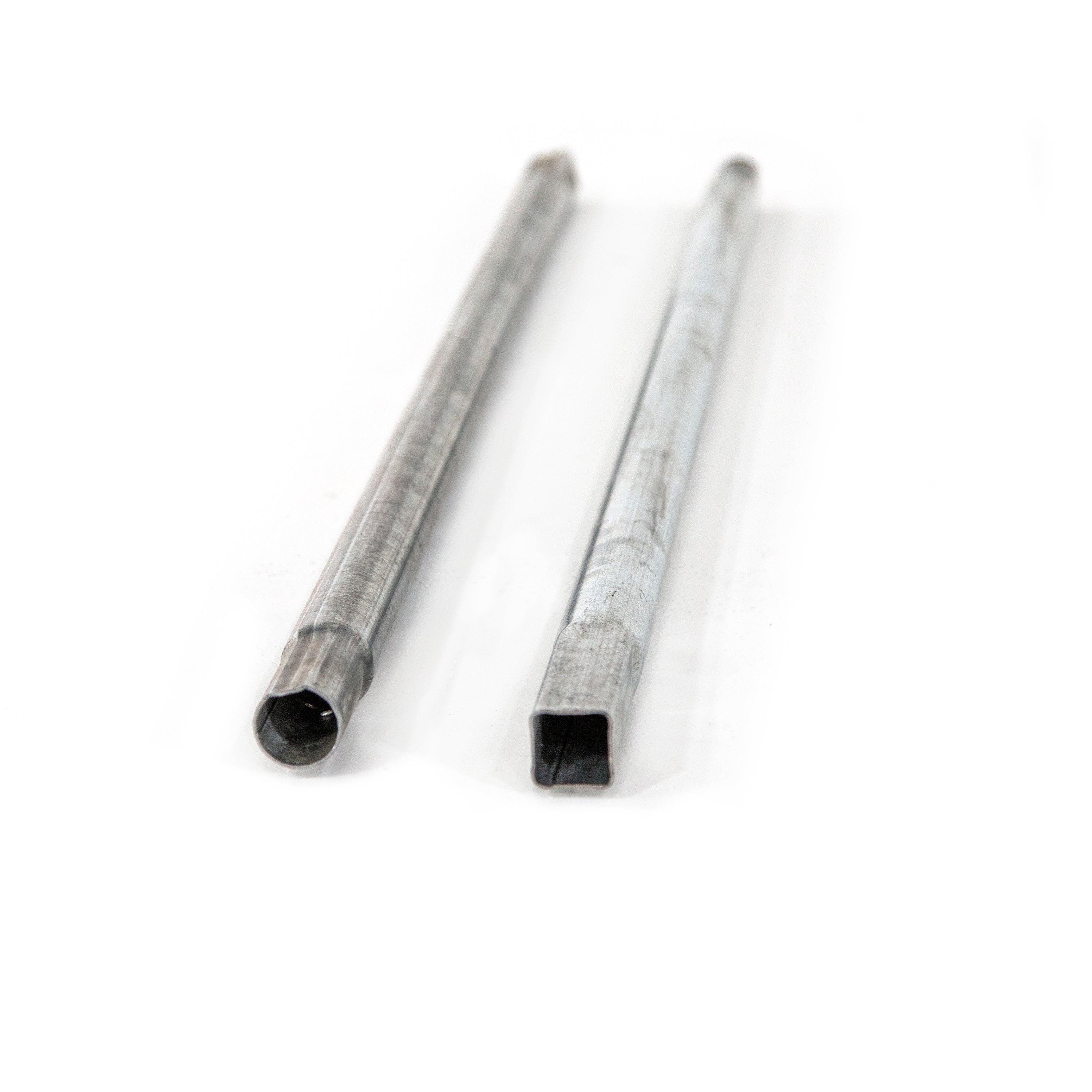 Photo shows both the squared and rounded ends of the poles.