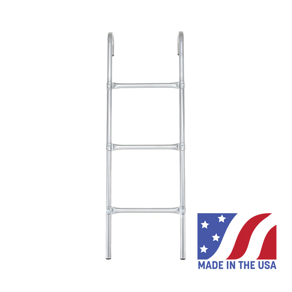 Skywalker Trampolines 3-rung ladder with a Made in the USA graphic in the right-hand corner. 