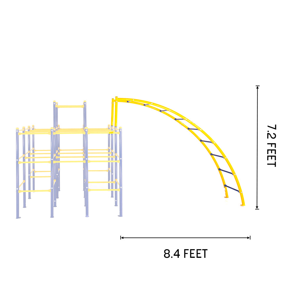 The Arched Ladder Accessory Module is 8.4 feet long and 7.2 feet tall.