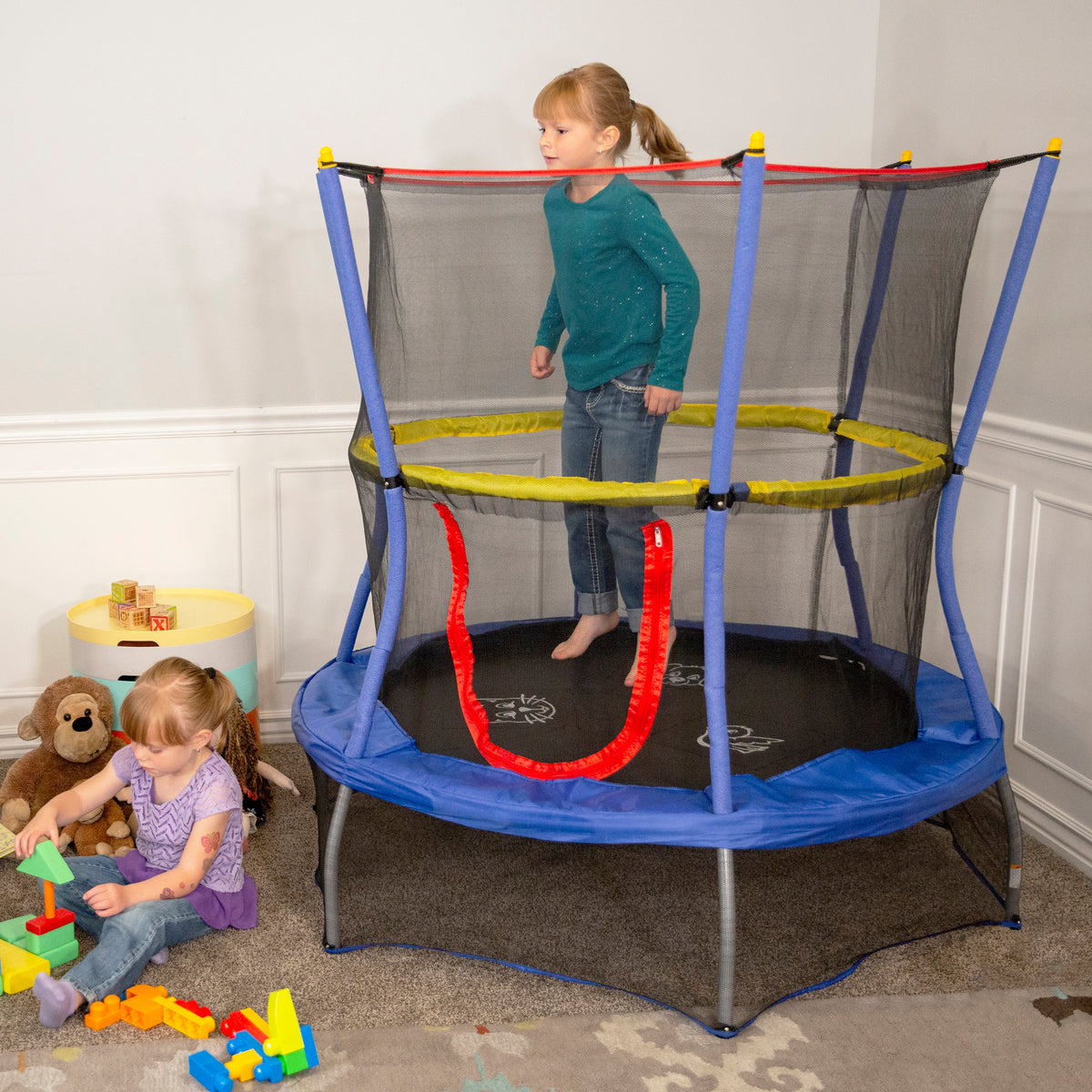 55-inch Kid-Friendly Trampoline & Enclosure Set equipped with Easy Assemble  Feature