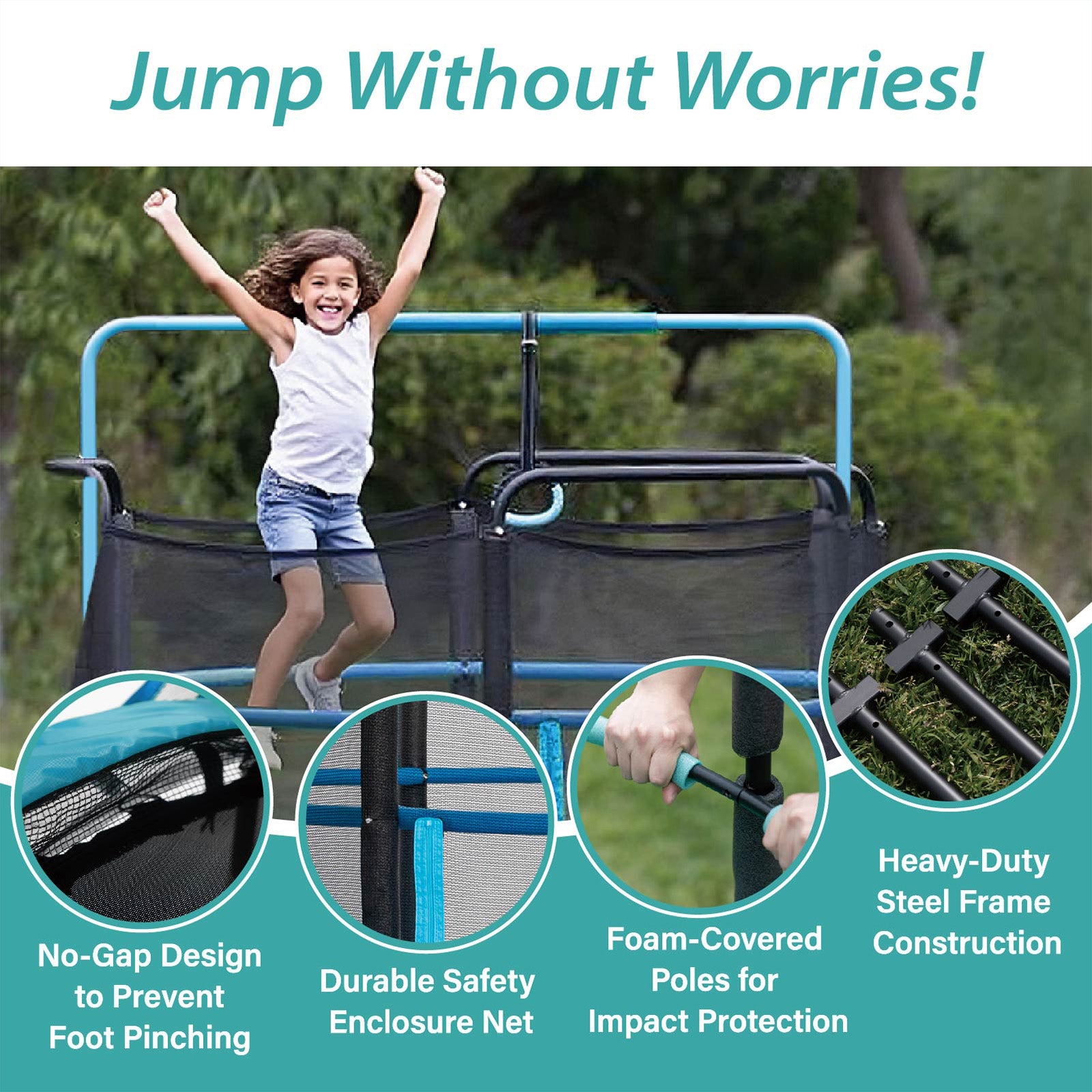 Skywalker Trampolines 60in  Round Trampoline L-Shaped Entry with Enclosure
