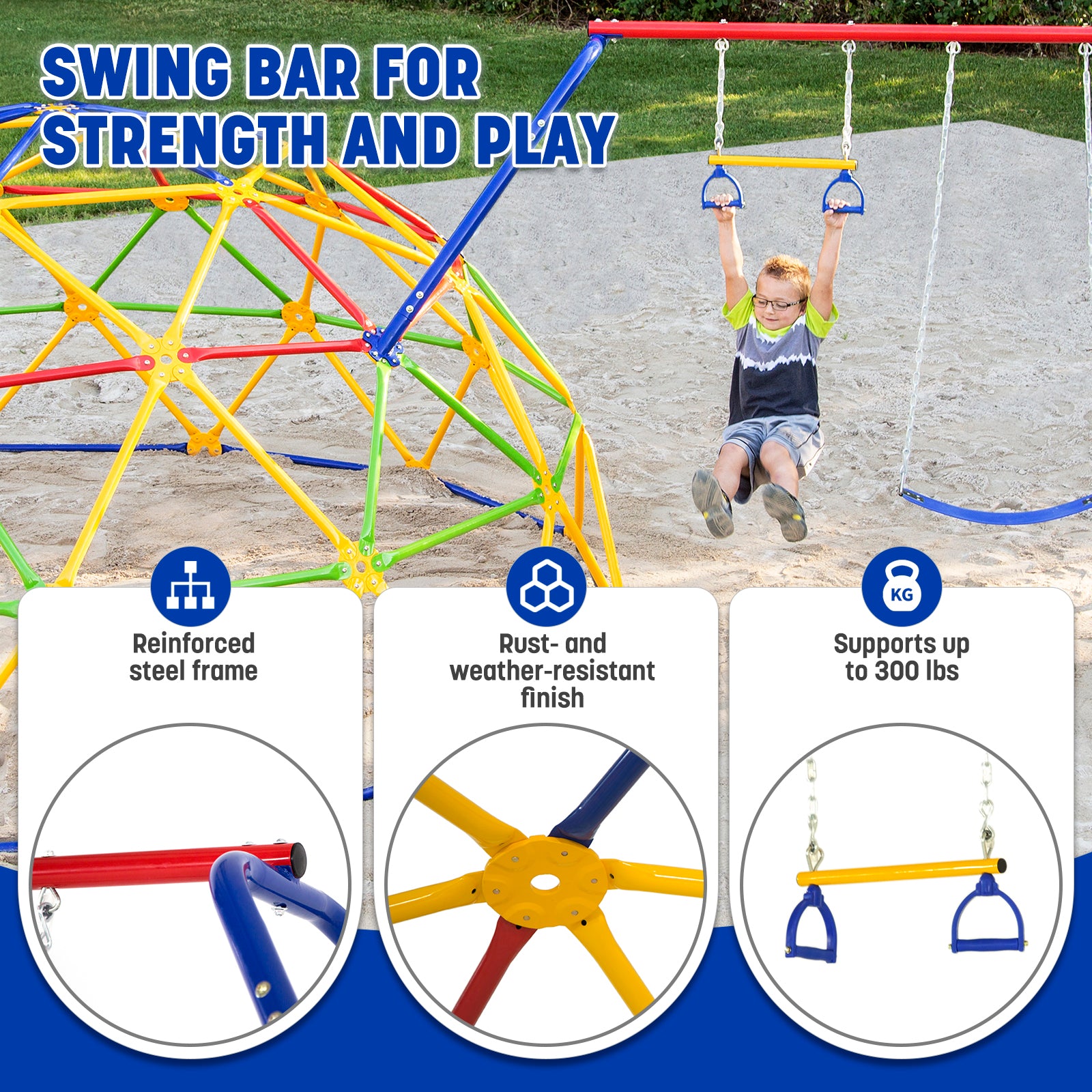 ActivPlay Geo Dome Climber with Swing Set