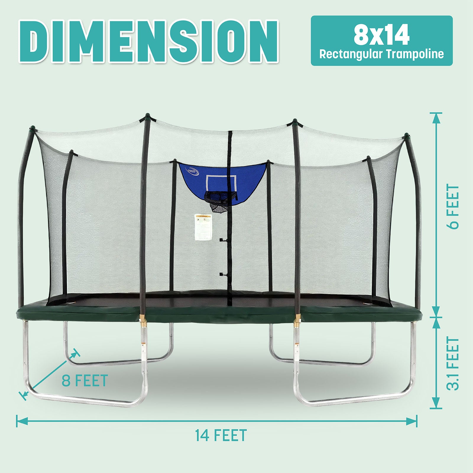 8'x14' Rectangle Enclosure Net