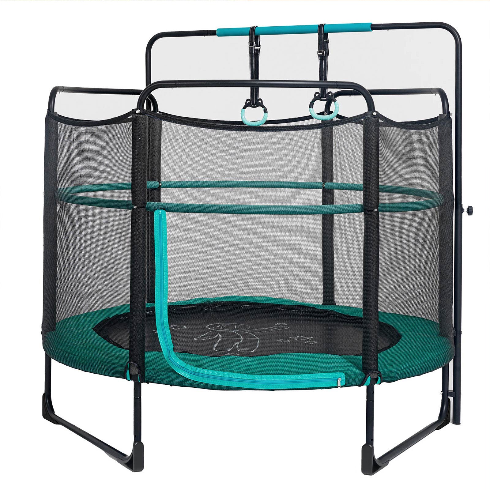 Skywalker Trampolines 60in  Round Trampoline L-Shaped Entry with Enclosure