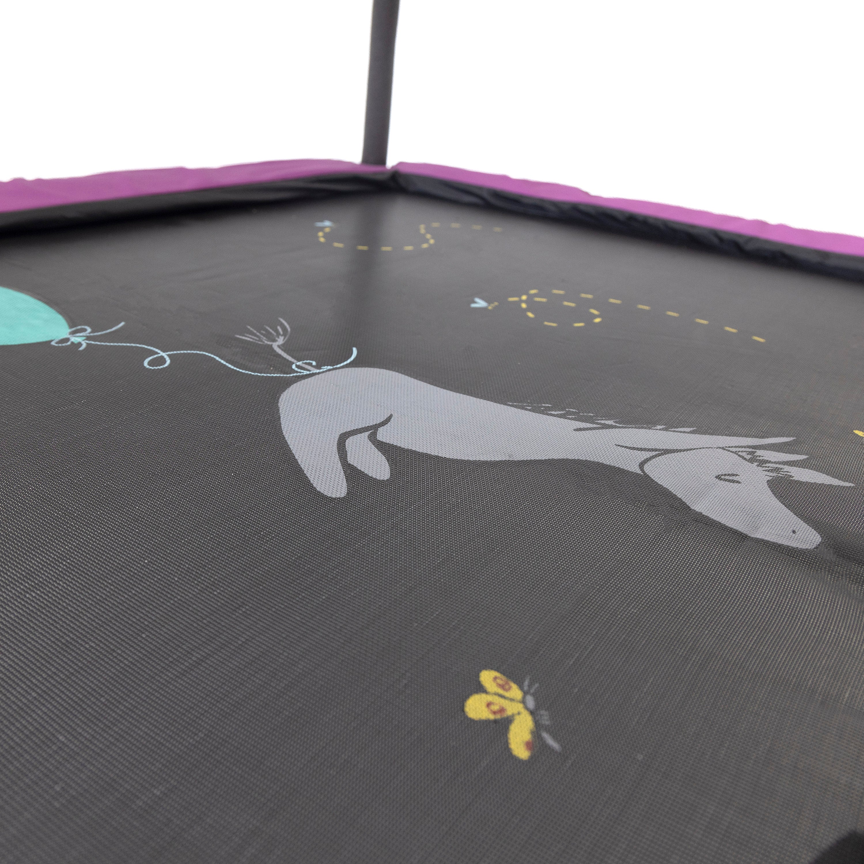 Eeyore with a balloon tied to his tail is printed on the jump mat. 