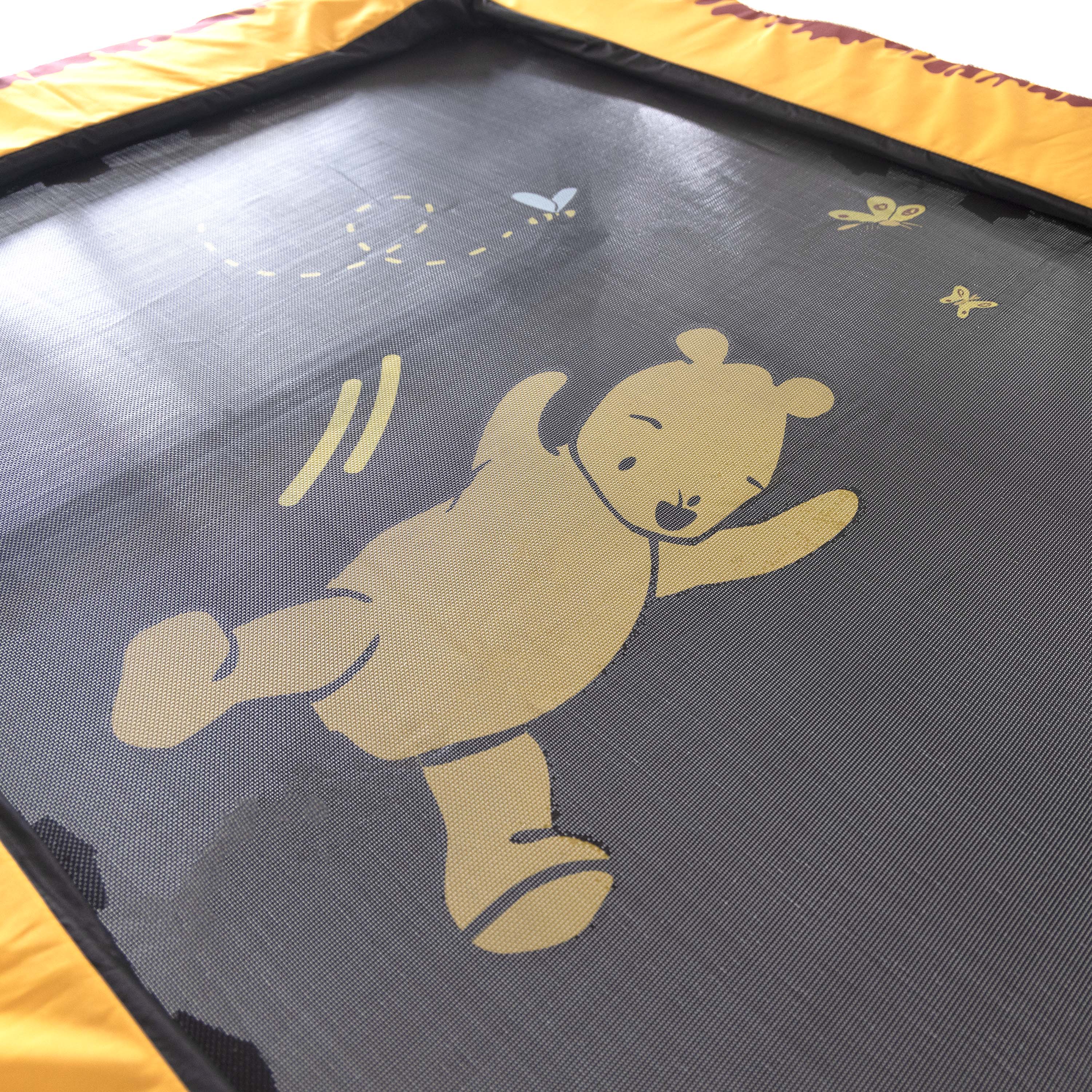 A nostalgic Winnie the Pooh design is printed onto the jump mat. 
