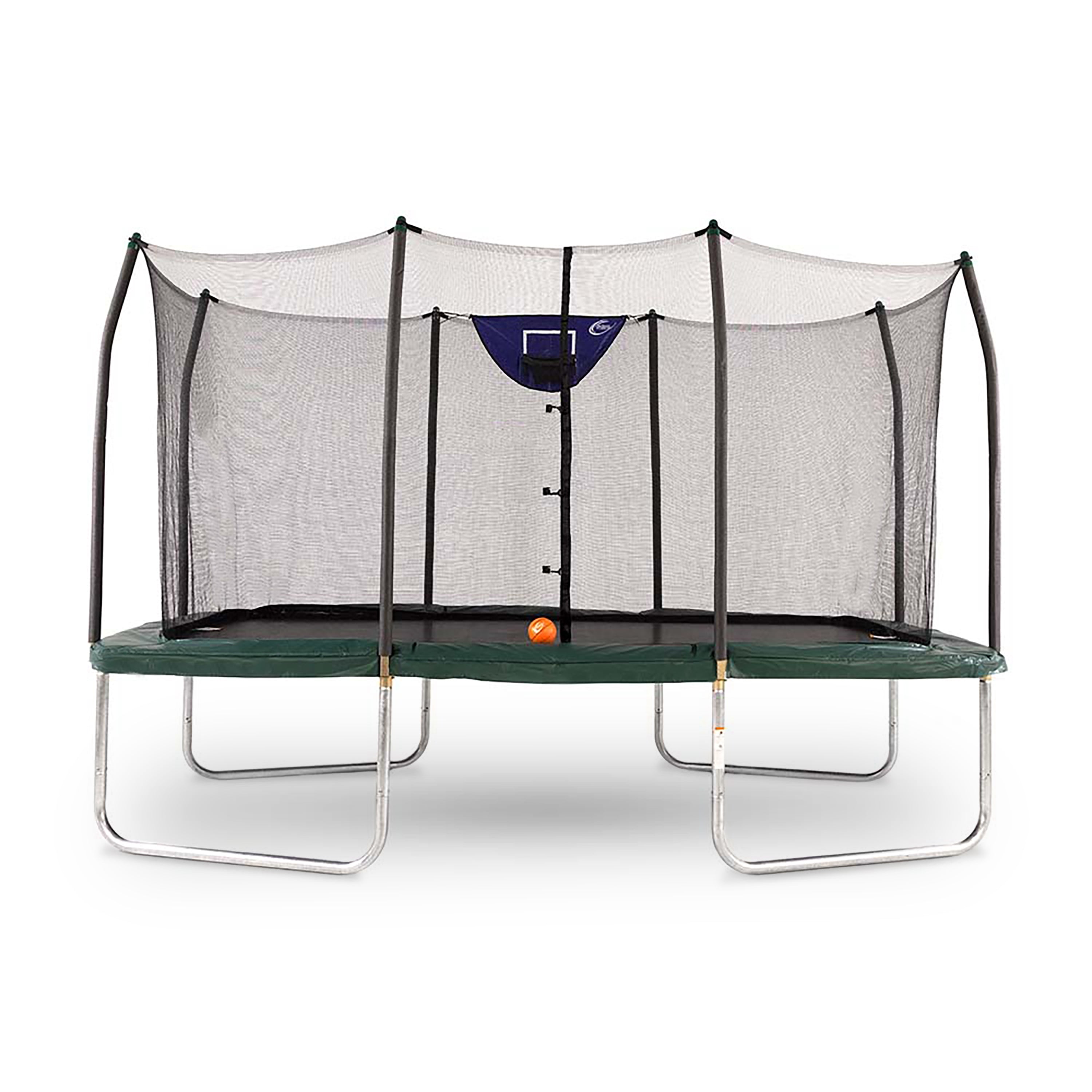 14'x8' Trampoline with Enclosure Net and Basketball Game