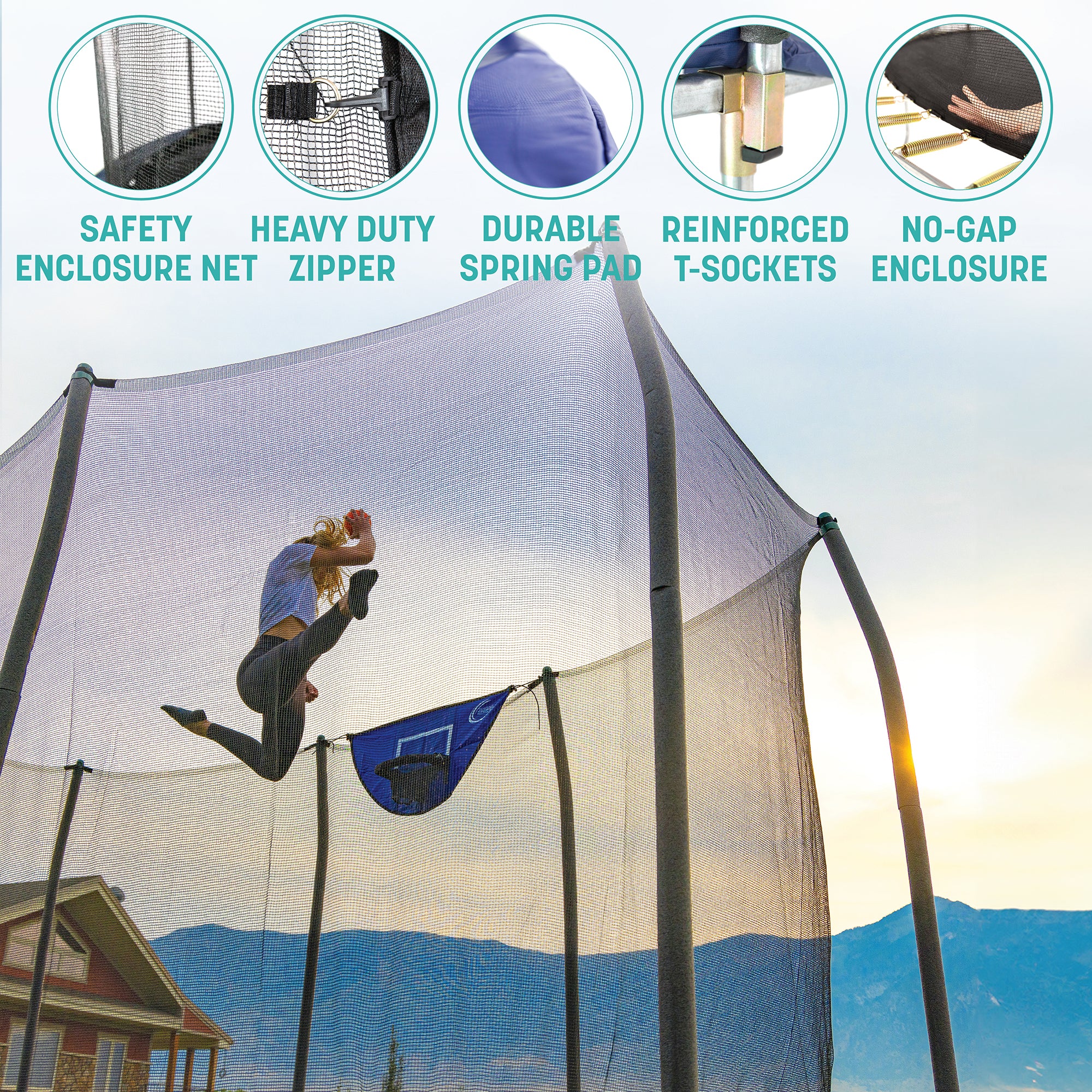 Skywalker Trampolines | 9 Ft x 15 Ft Rectangle Trampoline - Blue