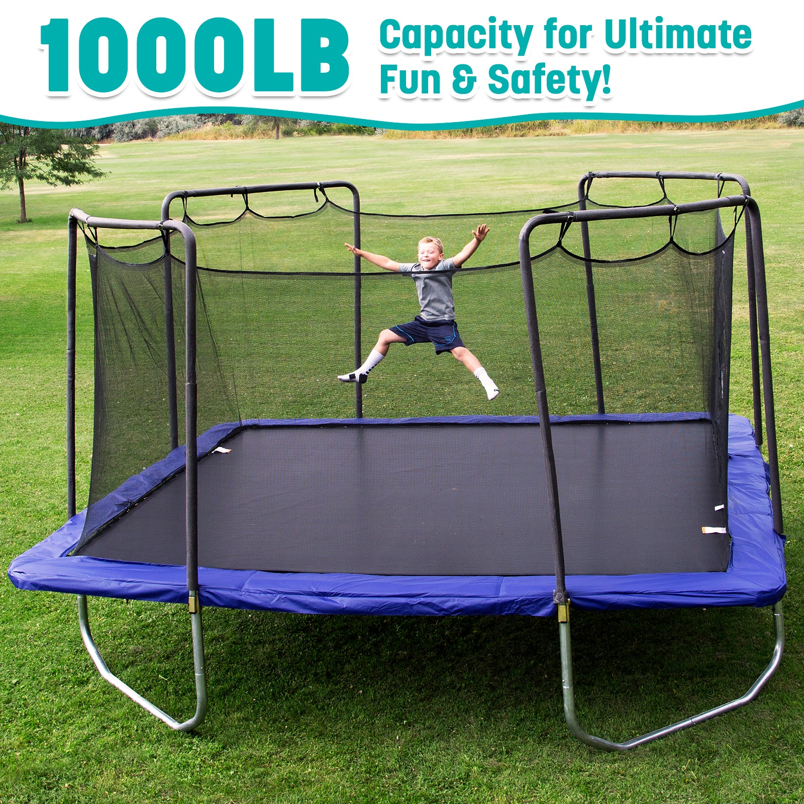 Skywalker Trampolines | Blue 15 Ft Square Trampoline