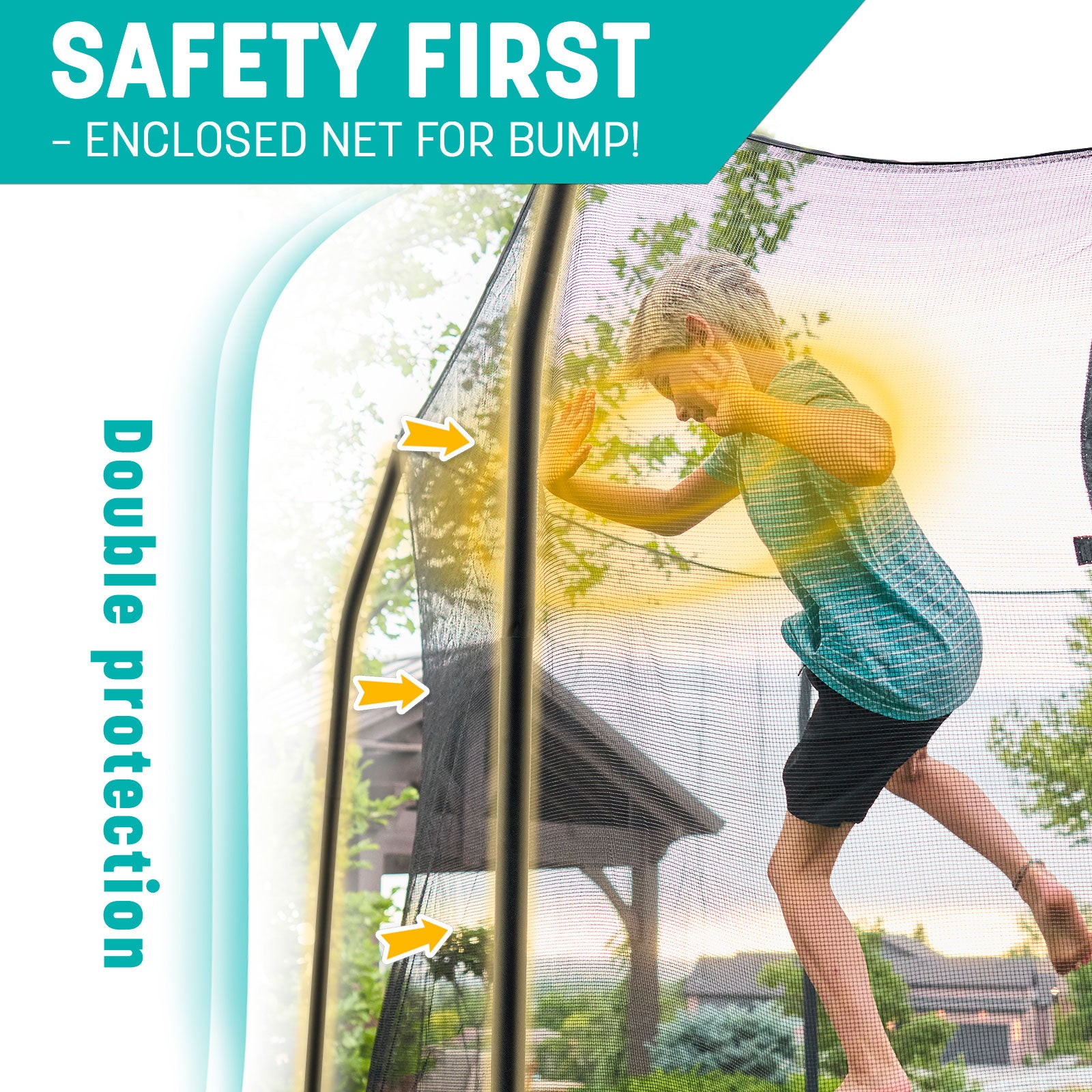 14'x8' Trampoline with Enclosure Net and Basketball Game