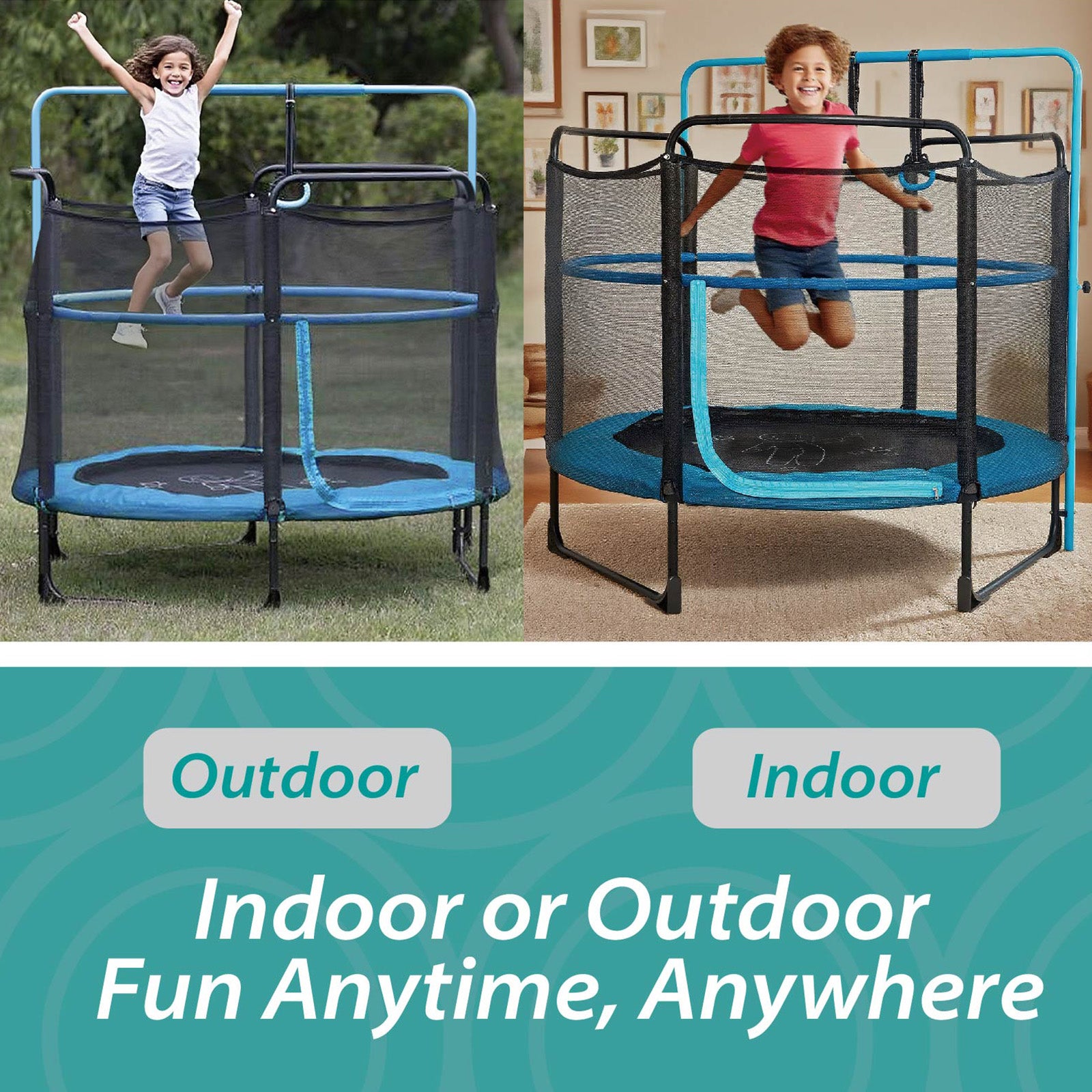 Skywalker Trampolines 60in  Round Trampoline L-Shaped Entry with Enclosure