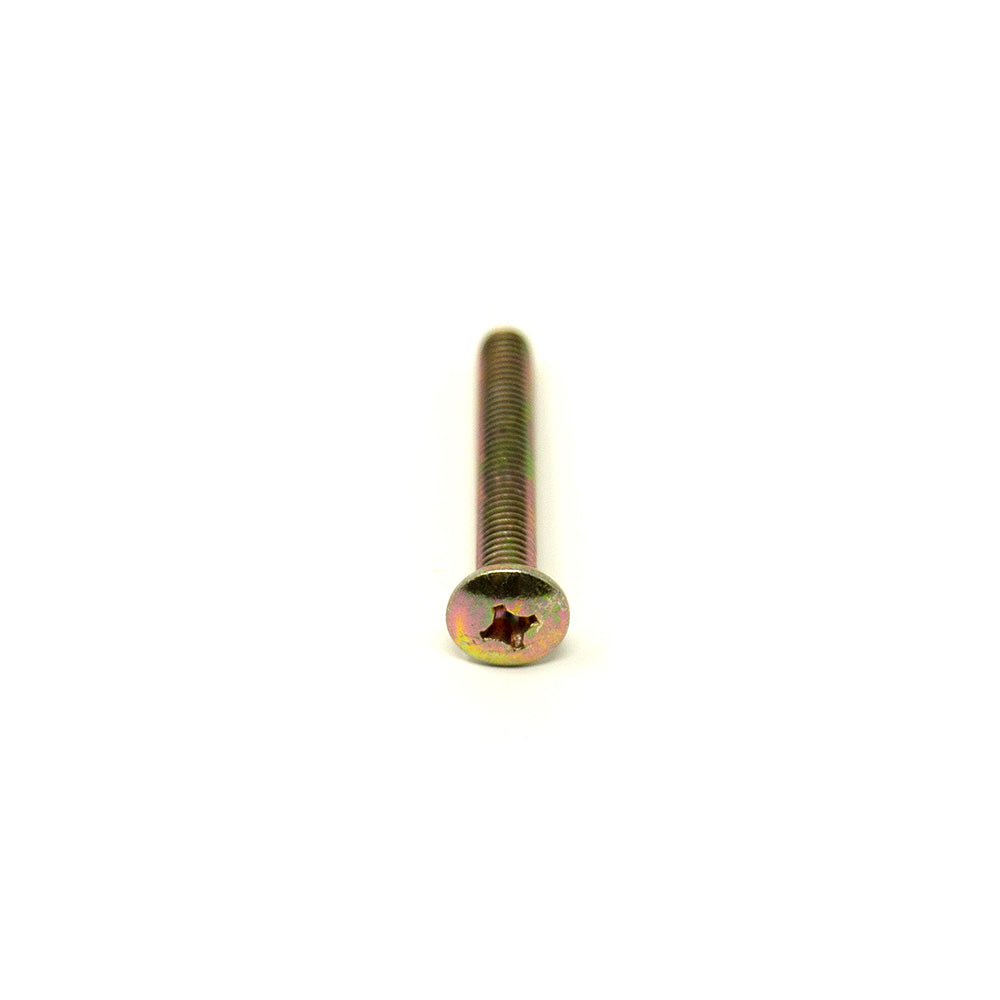 Gold M6x45mm bolt seen from above. 
