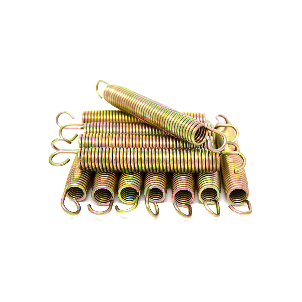 Weatherproof galvanized steel springs.