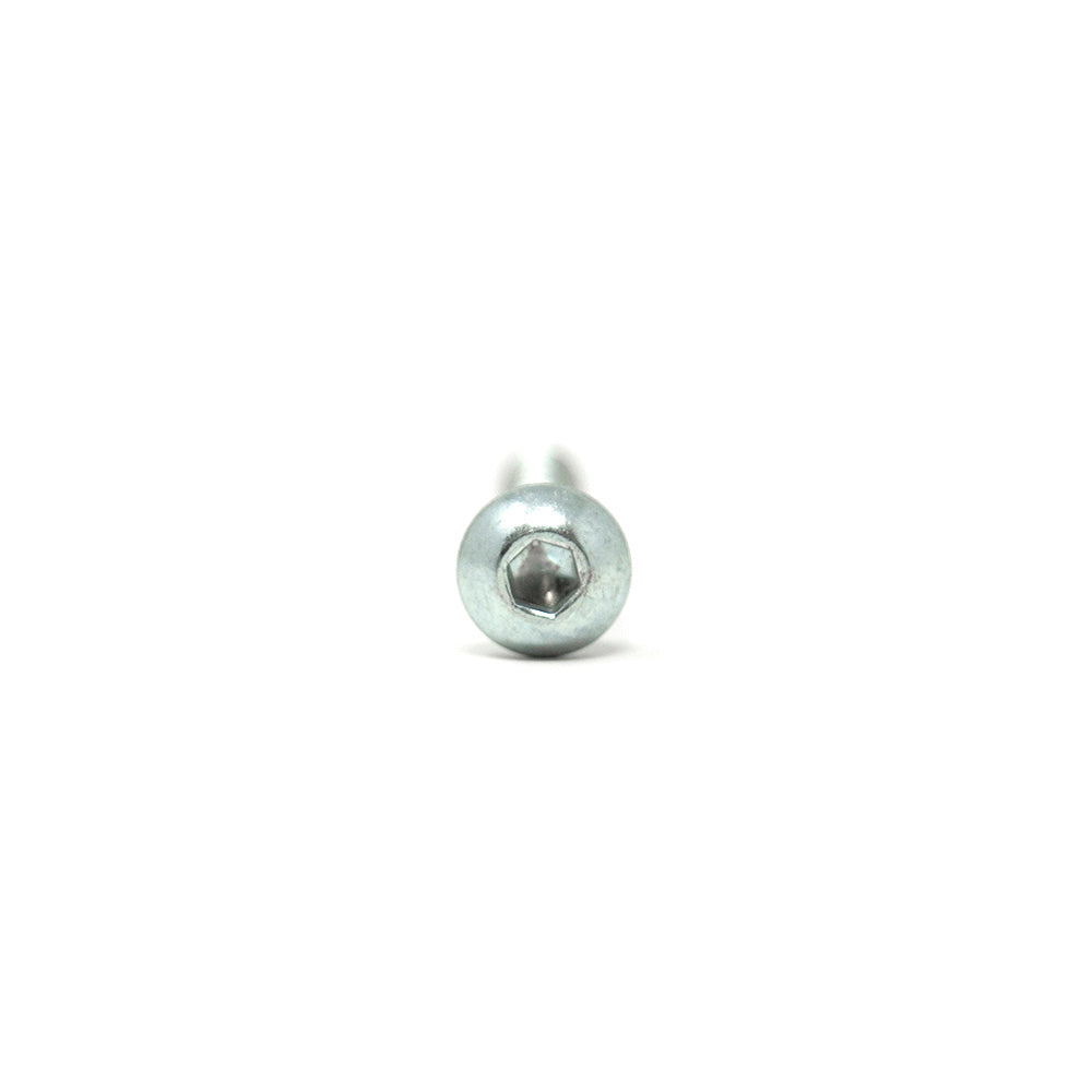 M8x60mm button bolt seen from a front view. 