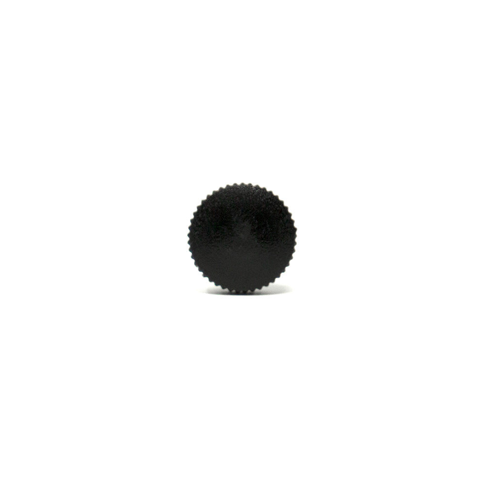 Black and silver M5x44 mm bolt for attaching pole caps to enclosure poles