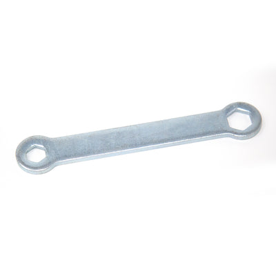 Wrench with two sized ends. 